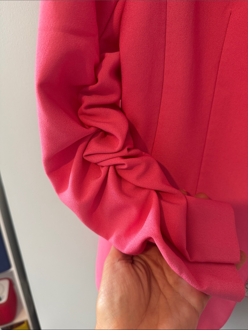 Pink Ruched-Sleeve Blazer - Picture 3 of 4